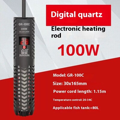 SUNSUN akvārija iegremdējamais sildītājs zivju tvertnē LCD displejs digitāli regulējams ūdens sildīšanas stieņa pastāvīgas temperatūras kontrole 500 W