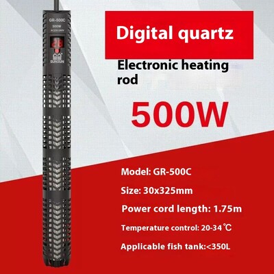 SUNSUN akvārija iegremdējamais sildītājs zivju tvertnē LCD displejs digitāli regulējams ūdens sildīšanas stieņa pastāvīgas temperatūras kontrole 500 W