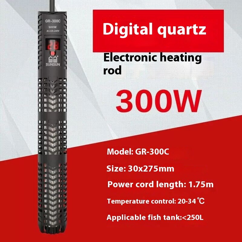 SUNSUN akvārija iegremdējamais sildītājs zivju tvertnē LCD displejs digitāli regulējams ūdens sildīšanas stieņa pastāvīgas temperatūras kontrole 500 W