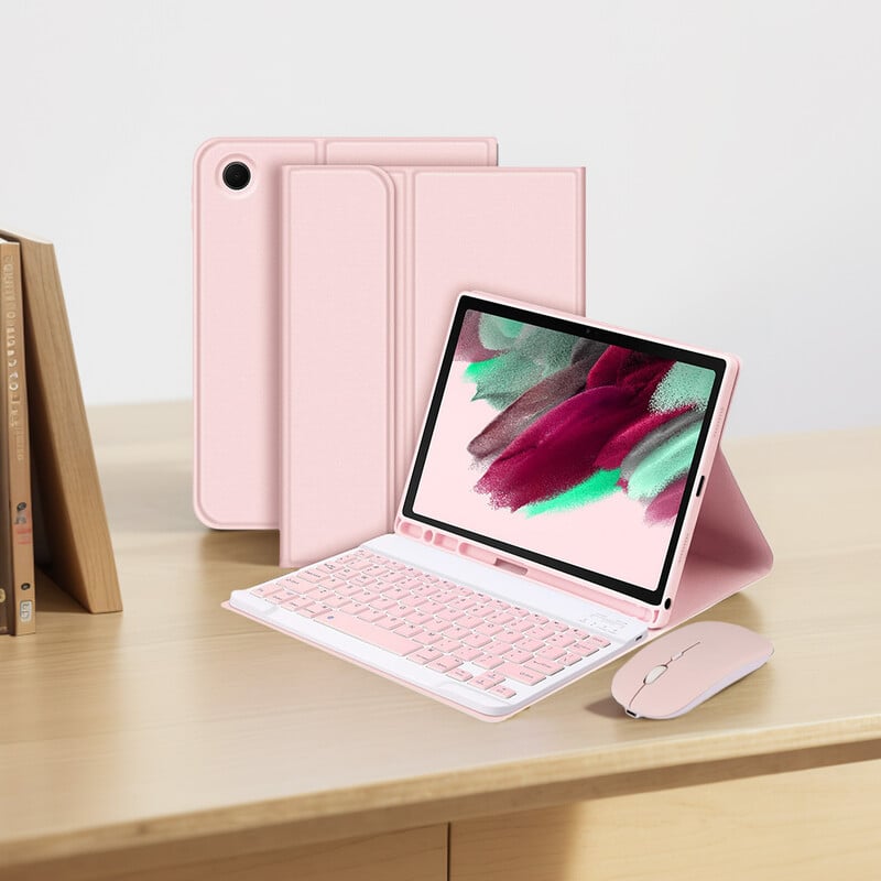 Za Samsung Galaxy Tab A9+ 11 inčna futrola s tipkovnicom kompatibilnom s Bluetoothom, futrola za automatsko spavanje/buđenje, bežična tipkovnica