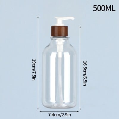Dávkovač mydla 300/500 ml do kúpeľne, veľkokapacitná fľaša so šampónom a sprchovým gélom, doplniteľná nádoba na tekuté mydlo