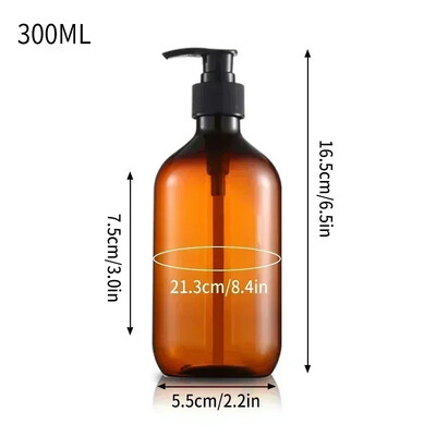 Dávkovač mydla 300/500 ml do kúpeľne, veľkokapacitná fľaša so šampónom a sprchovým gélom, doplniteľná nádoba na tekuté mydlo