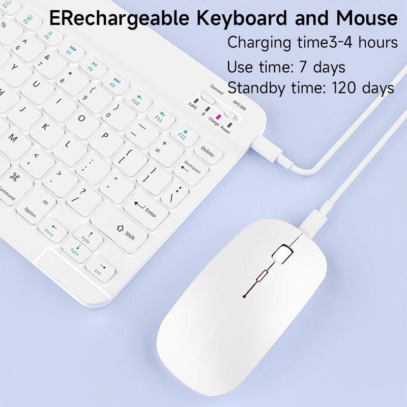 Belaidė klaviatūra, skirta iOS Android Windows Bluetooth Teclado, skirta Xiaomi Huawei Samsung Tablet Ispanų prancūzų arabų Rusija hebrajų