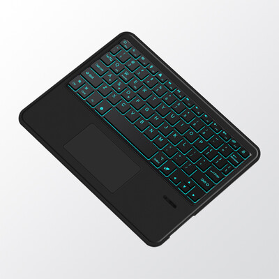 Deutsch Ασύρματο πληκτρολόγιο αφής οπίσθιου φωτισμού Bluetooth για τηλέφωνο iPad Tablet Laptop Γερμανικό πληκτρολόγιο για Android iOS Windows