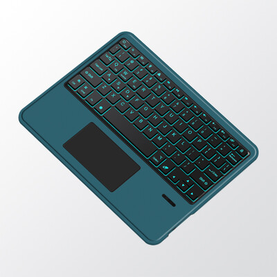 Deutsch Ασύρματο πληκτρολόγιο αφής οπίσθιου φωτισμού Bluetooth για τηλέφωνο iPad Tablet Laptop Γερμανικό πληκτρολόγιο για Android iOS Windows