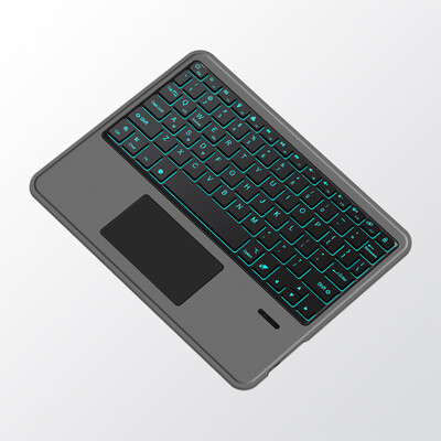 Deutsch Ασύρματο πληκτρολόγιο αφής οπίσθιου φωτισμού Bluetooth για τηλέφωνο iPad Tablet Laptop Γερμανικό πληκτρολόγιο για Android iOS Windows