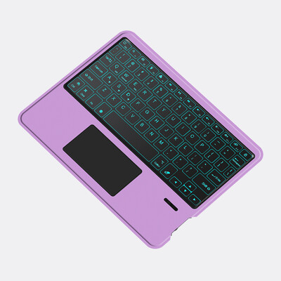 Deutsch Ασύρματο πληκτρολόγιο αφής οπίσθιου φωτισμού Bluetooth για τηλέφωνο iPad Tablet Laptop Γερμανικό πληκτρολόγιο για Android iOS Windows