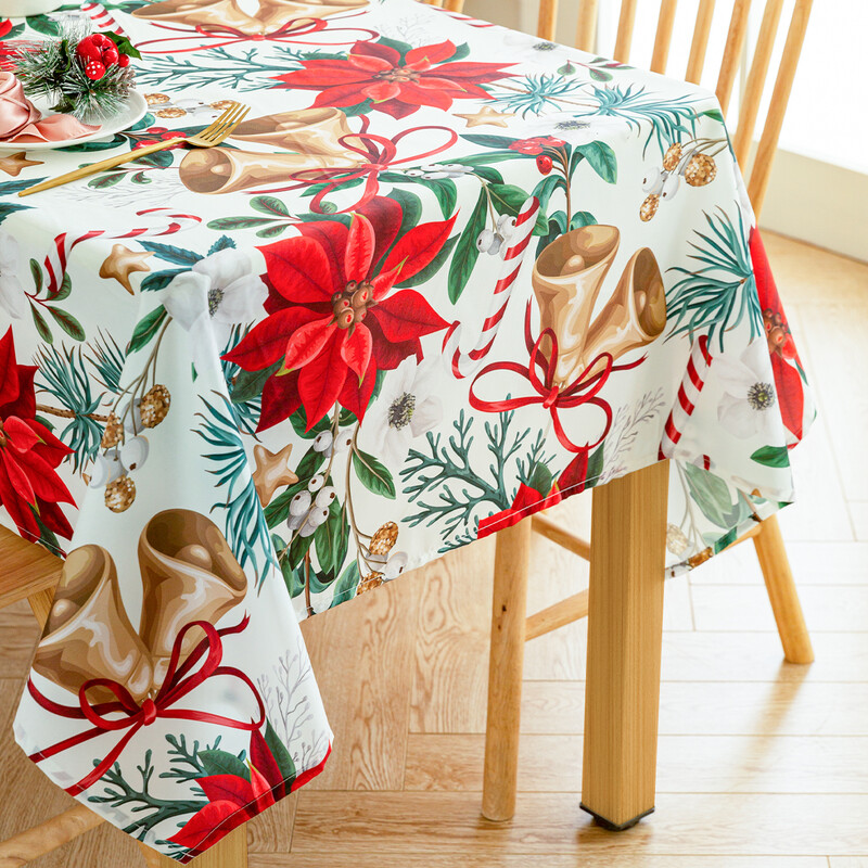 Коледна покривка златна камбанка 1бр