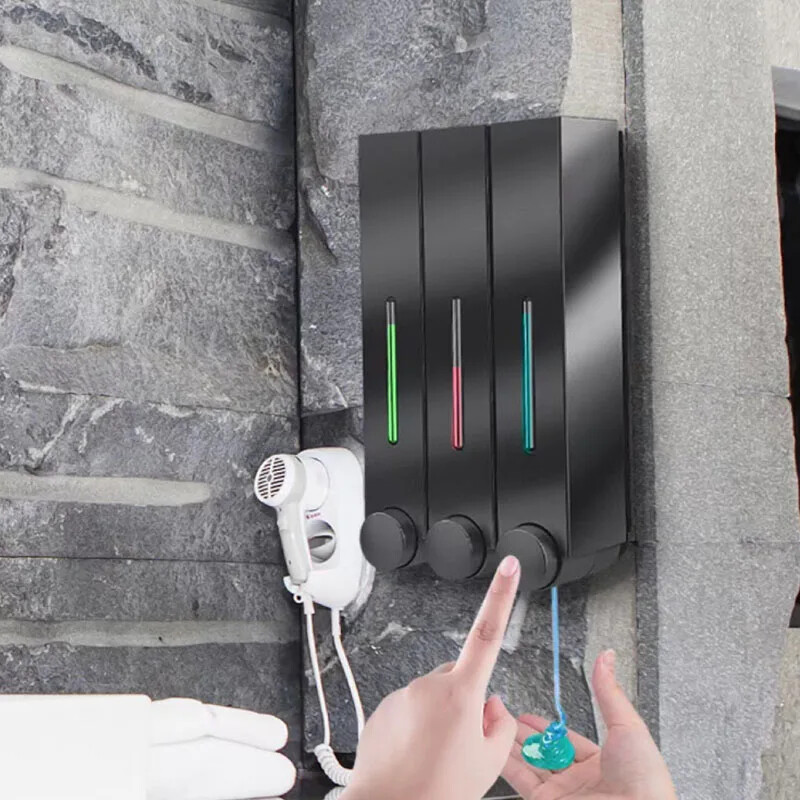 Dozator de săpun de 500ML Distribuitor de săpun de duș montat pe perete Dispenser de detergent pentru gel de duș pentru accesorii de baie