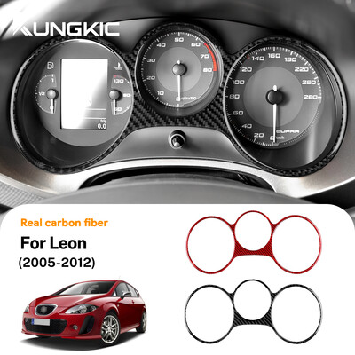 Valódi puha szénszálas matrica Seat Leonhoz 2005 2006 2007 2008 2009 2010 2011 2012 Autóműszer műszerfal Sebességmérő burkolat