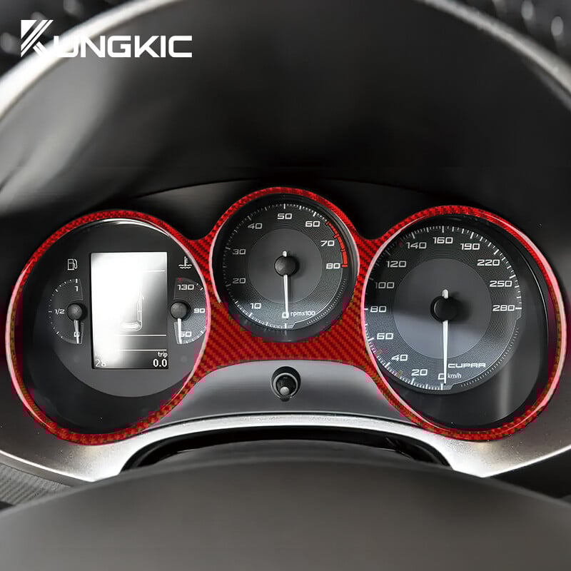 Autocolant din fibră de carbon moale reală pentru Seat Leon 2005 2006 2007 2008 2009 2010 2011 2012 Instrument de bord pentru bordul vitezometrului