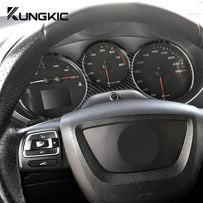 Autocolant din fibră de carbon moale reală pentru Seat Leon 2005 2006 2007 2008 2009 2010 2011 2012 Instrument de bord pentru bordul vitezometrului