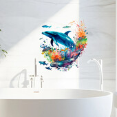 Δημιουργικά αυτοκόλλητα τοίχου διασυνοριακά καρχαρία Amazon Διακοσμητικά αυτοκόλλητα τοίχου μπάνιου Ταπετσαρία σαλονιού Αυτοκόλλητα υφάσματα τέχνης
