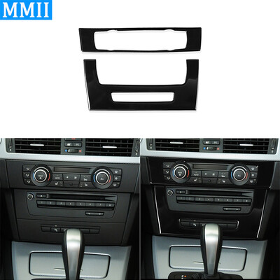 За Bmw 3 Series 2005-2012 e90 e92 Пиано Черен Климатик CD Контролен панел Пластмасов капак Аксесоари за интериора на колата Стикер