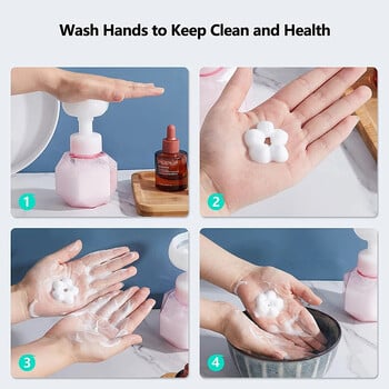 Vetta Flower Soap Dispenser Pump Bottle Kitchen Plastic Containers For Cosmetic Facial Cleanser Shampoo Shower 300Ml