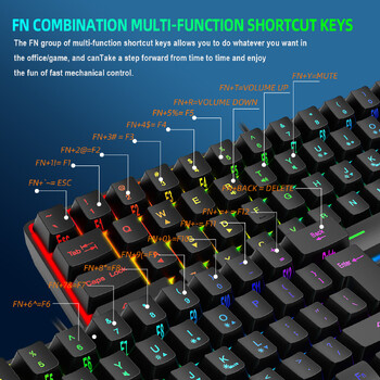 Многоцветни 61 клавиша USB кабел RGB 60% компютърни игри Малки 60 процента клавиатури