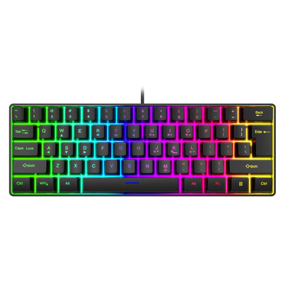 Mai multe culori 61 de taste USB cu fir RGB 60% Jocuri pe computer Tastaturi mici 60%