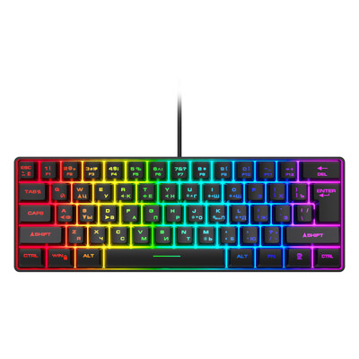Mai multe culori 61 de taste USB cu fir RGB 60% Jocuri pe computer Tastaturi mici 60%