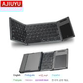 Tastatură pliabilă fără fir Bluetooth AJIUYU Mini tastatură reîncărcabilă cu touchpad pentru IOS Android Windows iPad tabletă telefon