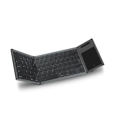 Tastatură pliabilă fără fir Bluetooth AJIUYU Mini tastatură reîncărcabilă cu touchpad pentru IOS Android Windows iPad tabletă telefon