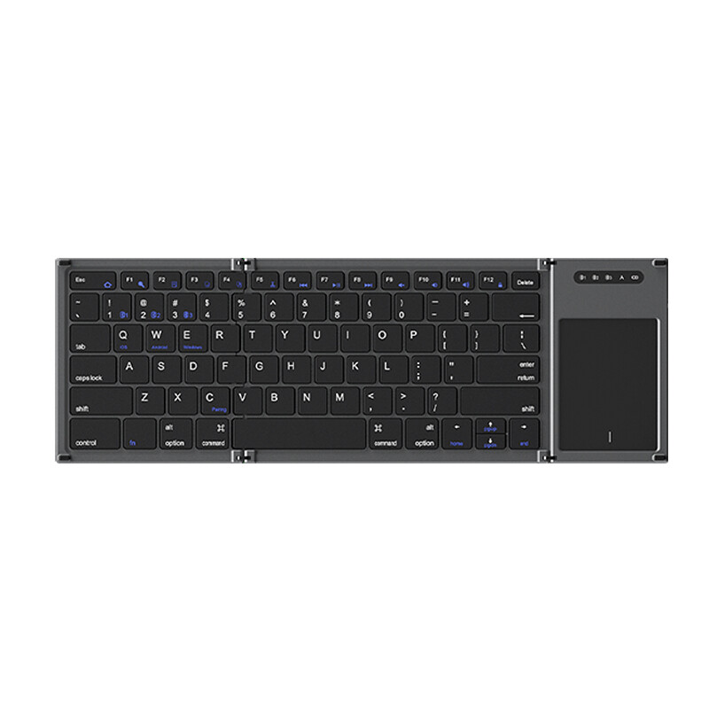Tastatură pliabilă fără fir Bluetooth AJIUYU Mini tastatură reîncărcabilă cu touchpad pentru IOS Android Windows iPad tabletă telefon