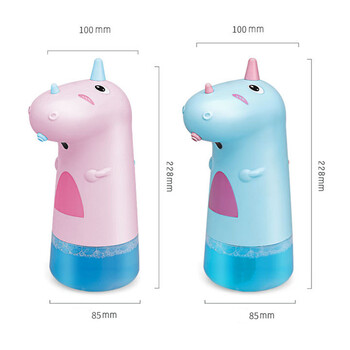 250ml Cute Unicorn αυτόματη επαναφορτιζόμενη μπαταρία δοσομετρητή σαπουνιού αφρός Cartoon Touchless μπουκάλι απολυμαντικό χεριών ABS Παιδικό μπάνιο