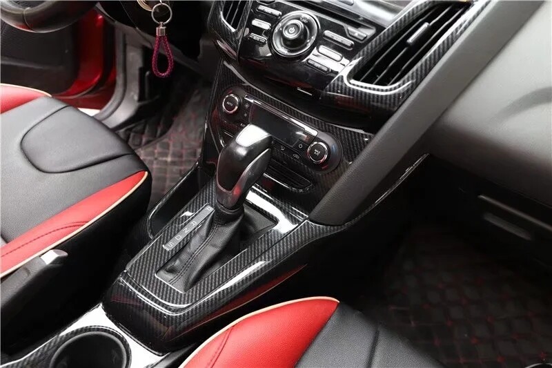 Kryty ovládacích prvkov klimatizácie z uhlíkových vlákien, obloženie vhodné pre Ford Focus 2012 2013 2014 MK3, príslušenstvo, nálepky ABS