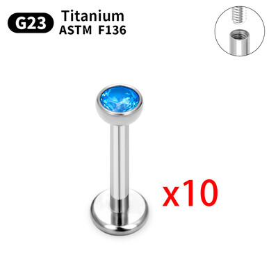 1/5/10 komada G23 Titanium Piercings Labret Stud Lip 16G C šipka za obrve Nakit za tijelo ASTM-F136 Hrskavica cirkon Naušnica Veleprodaja