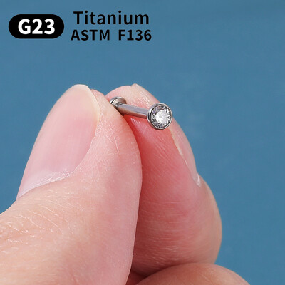 1/5/10 komada G23 Titanium Piercings Labret Stud Lip 16G C šipka za obrve Nakit za tijelo ASTM-F136 Hrskavica cirkon Naušnica Veleprodaja
