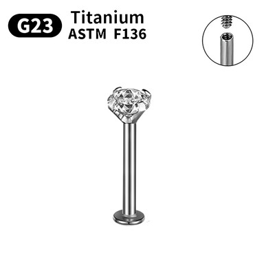 1/5/10 komada G23 Titanium Piercings Labret Stud Lip 16G C šipka za obrve Nakit za tijelo ASTM-F136 Hrskavica cirkon Naušnica Veleprodaja