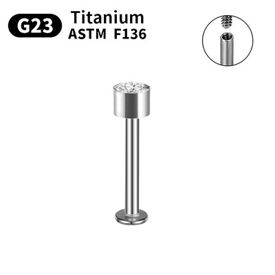 1/5/10 komada G23 Titanium Piercings Labret Stud Lip 16G C šipka za obrve Nakit za tijelo ASTM-F136 Hrskavica cirkon Naušnica Veleprodaja