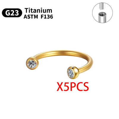1/5/10 komada G23 Titanium Piercings Labret Stud Lip 16G C šipka za obrve Nakit za tijelo ASTM-F136 Hrskavica cirkon Naušnica Veleprodaja