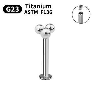 1/5/10 komada G23 Titanium Piercings Labret Stud Lip 16G C šipka za obrve Nakit za tijelo ASTM-F136 Hrskavica cirkon Naušnica Veleprodaja