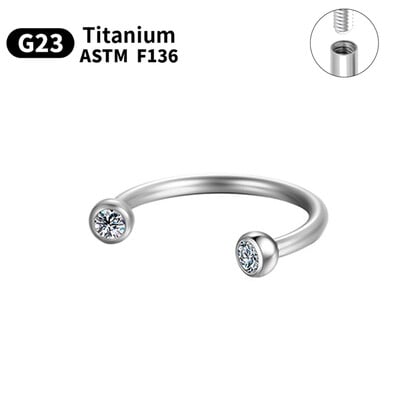 1/5/10 komada G23 Titanium Piercings Labret Stud Lip 16G C šipka za obrve Nakit za tijelo ASTM-F136 Hrskavica cirkon Naušnica Veleprodaja