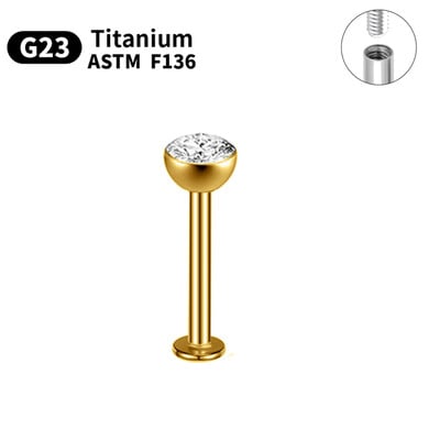 1/5/10 komada G23 Titanium Piercings Labret Stud Lip 16G C šipka za obrve Nakit za tijelo ASTM-F136 Hrskavica cirkon Naušnica Veleprodaja