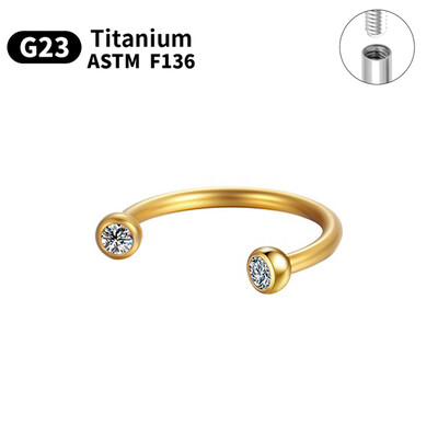 1/5/10 komada G23 Titanium Piercings Labret Stud Lip 16G C šipka za obrve Nakit za tijelo ASTM-F136 Hrskavica cirkon Naušnica Veleprodaja