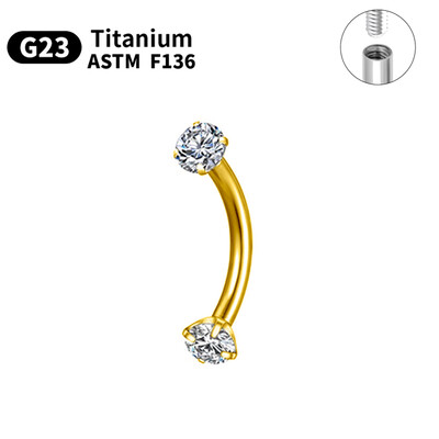 1/5/10 komada G23 Titanium Piercings Labret Stud Lip 16G C šipka za obrve Nakit za tijelo ASTM-F136 Hrskavica cirkon Naušnica Veleprodaja