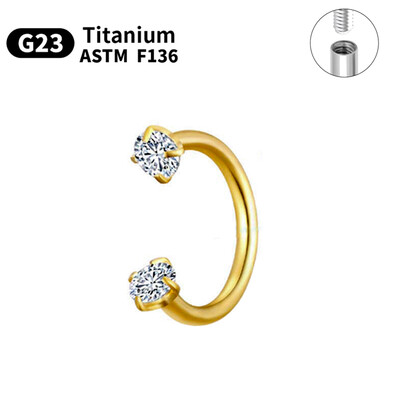 1/5/10 komada G23 Titanium Piercings Labret Stud Lip 16G C šipka za obrve Nakit za tijelo ASTM-F136 Hrskavica cirkon Naušnica Veleprodaja