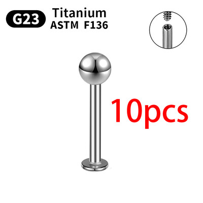 1/5/10 komada G23 Titanium Piercings Labret Stud Lip 16G C šipka za obrve Nakit za tijelo ASTM-F136 Hrskavica cirkon Naušnica Veleprodaja