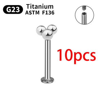 1/5/10 komada G23 Titanium Piercings Labret Stud Lip 16G C šipka za obrve Nakit za tijelo ASTM-F136 Hrskavica cirkon Naušnica Veleprodaja