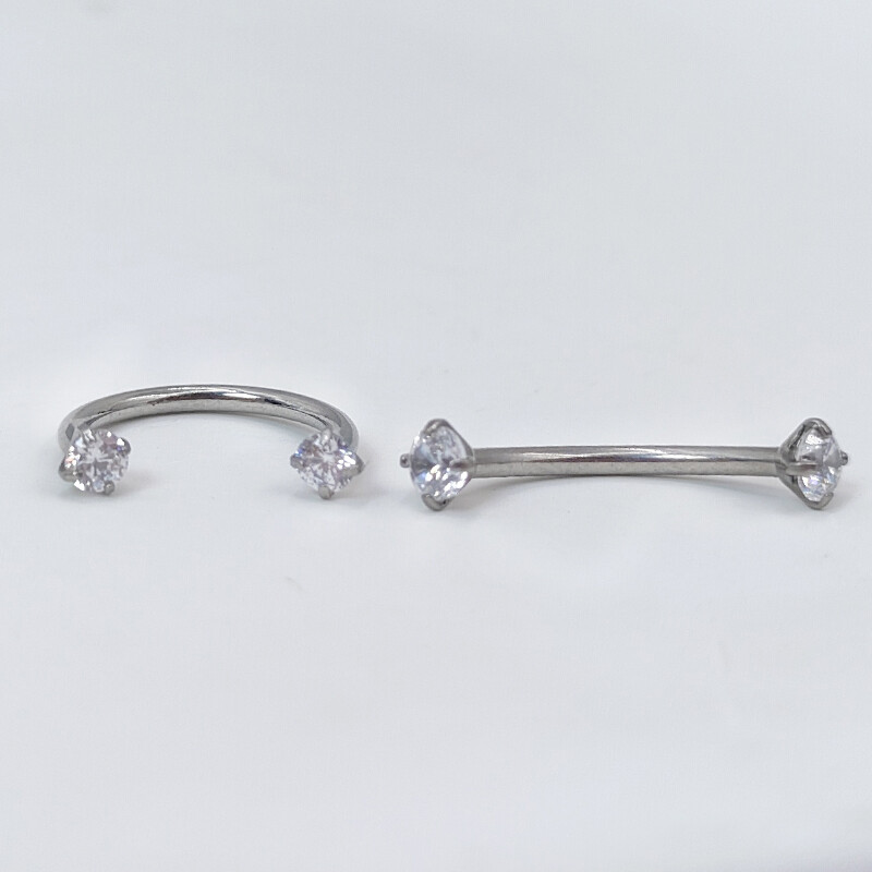 1/5/10 komada G23 Titanium Piercings Labret Stud Lip 16G C šipka za obrve Nakit za tijelo ASTM-F136 Hrskavica cirkon Naušnica Veleprodaja