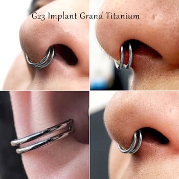 G23 Titanium Nose Ring clicker Hoop Septum tragus Σκουλαρίκι χόνδρου Piercing Body Jewelry 16G