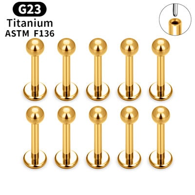 10 ks ASTM F136 G23 titánový piercing do pery, labret, krúžok do pery, náušnice s CZ, tragus, chrupavka, špirála, piercing do ucha, šperky 16/18/20g