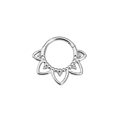 Flower Snake Heart Clicker Septum Piercing Jewelry CZ Zircon Daith Conch Σκουλαρίκι Bee Drop Nose Rings 316L Surgical Steel 16G