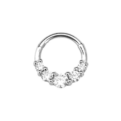 Flower Snake Heart Clicker Septum Piercing Jewelry CZ Zircon Daith Conch Σκουλαρίκι Bee Drop Nose Rings 316L Surgical Steel 16G