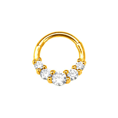 Flower Snake Heart Clicker Septum Piercing Jewelry CZ Zircon Daith Conch Σκουλαρίκι Bee Drop Nose Rings 316L Surgical Steel 16G