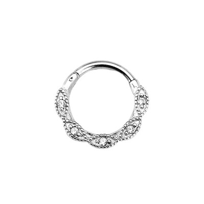 Flower Snake Heart Clicker Septum Piercing Jewelry CZ Zircon Daith Conch Σκουλαρίκι Bee Drop Nose Rings 316L Surgical Steel 16G