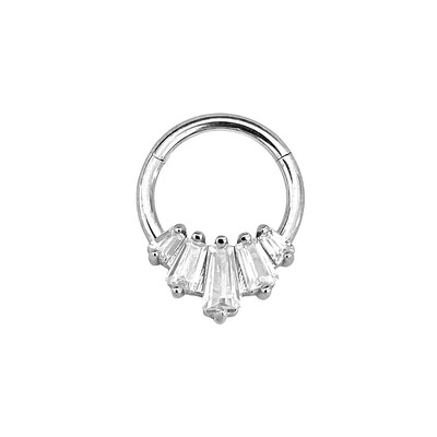 Flower Snake Heart Clicker Septum Piercing Jewelry CZ Zircon Daith Conch Σκουλαρίκι Bee Drop Nose Rings 316L Surgical Steel 16G