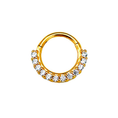 Flower Snake Heart Clicker Septum Piercing Jewelry CZ Zircon Daith Conch Σκουλαρίκι Bee Drop Nose Rings 316L Surgical Steel 16G