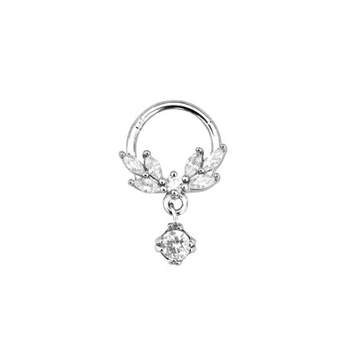 Flower Snake Heart Clicker Septum Piercing Jewelry CZ Zircon Daith Conch Σκουλαρίκι Bee Drop Nose Rings 316L Surgical Steel 16G